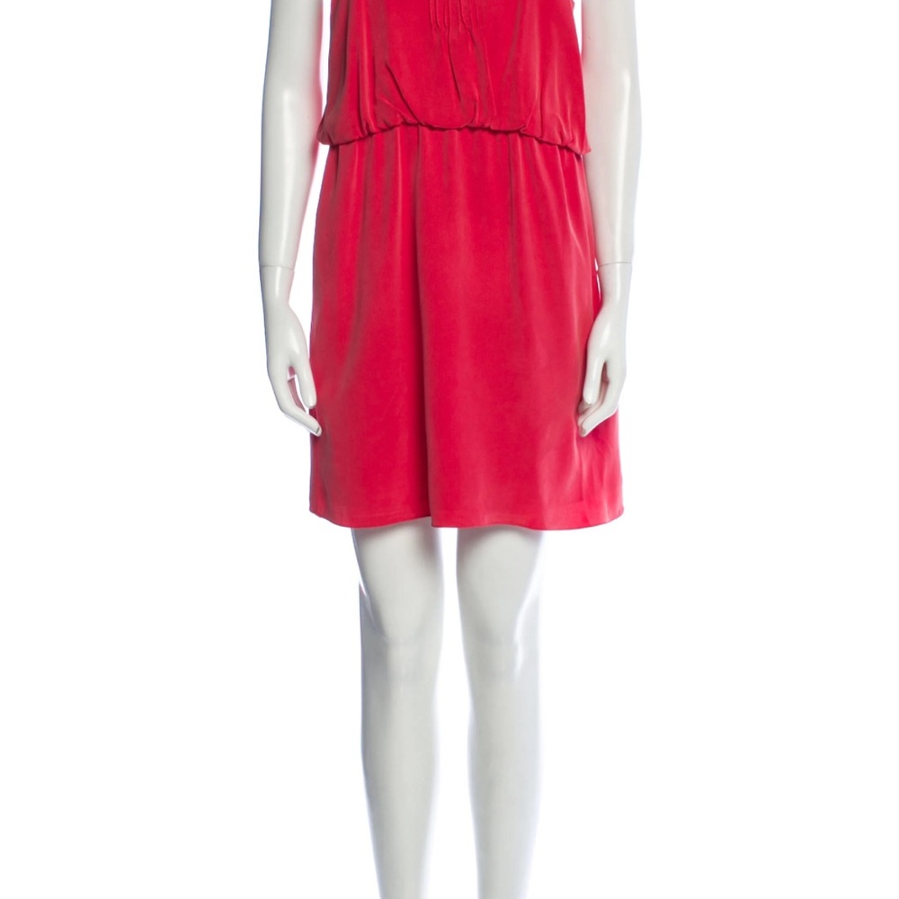 Tibi Red Sleeveless Scoop Neck Mini Sundress